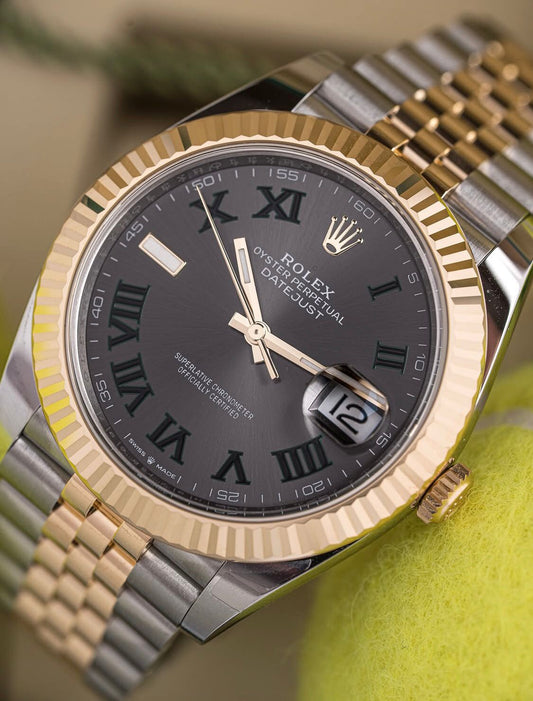 This is a Rolex Oyster Perpetual Datejust | Wimbledon dial with Roman numeral