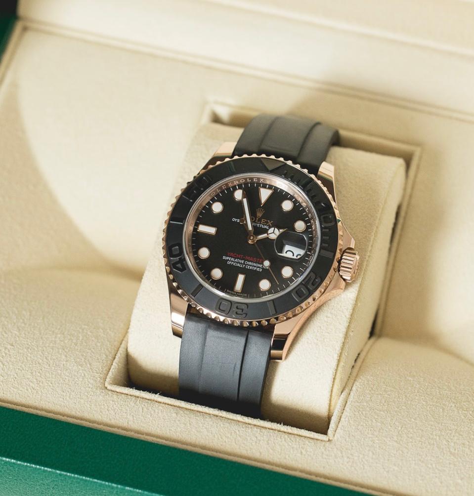 Rolex Yacht Master Rose Gold Oysterflex Watch