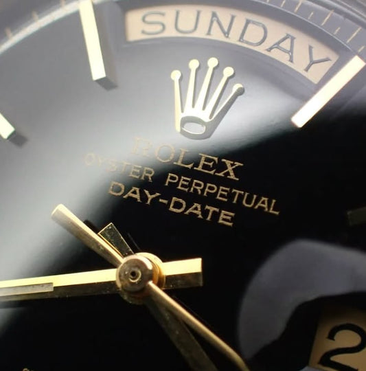 Rolex Day-Date 1803 18k Yellow Gold Black Index Dial Automatic Unisex watch 36mm