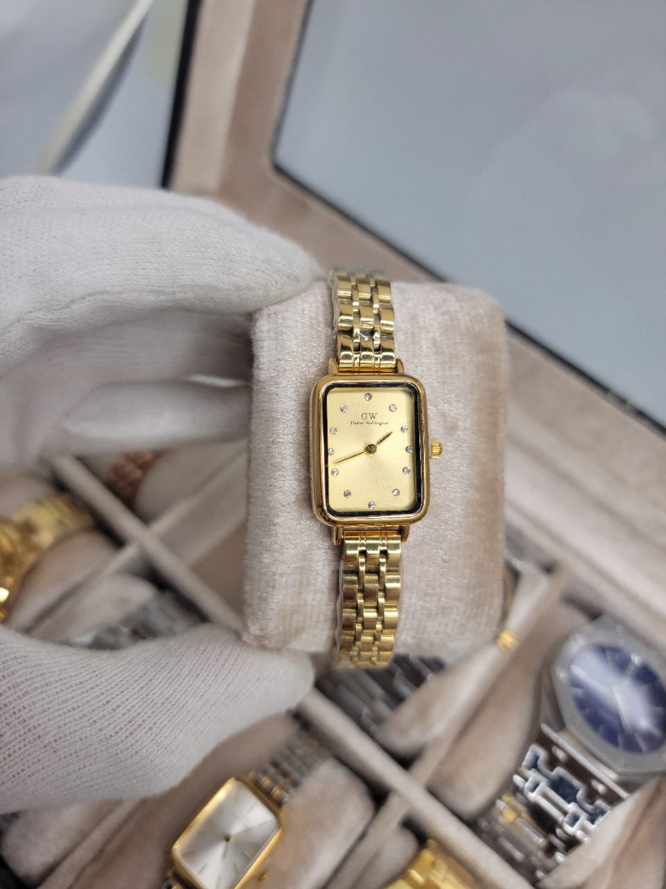 Quadro Lumine Bezel 5-Link Melrose - Rose Gold / Gold 20x26mm Daniel wellington