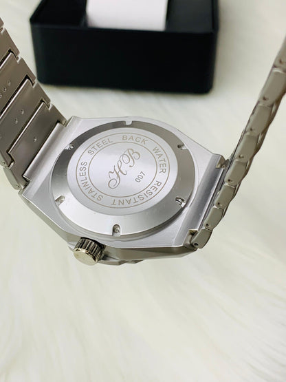 Matte HB Skeleton | Diamond Cut Model | Engraved Chain (Silver)