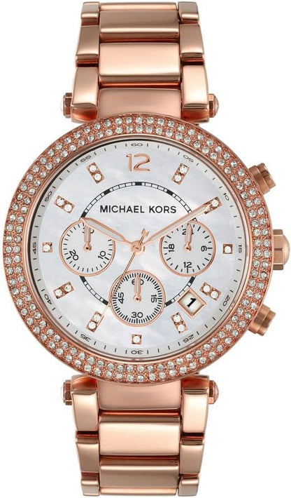 Michael Kors Women’s Quartz Stainless Steel Mother of pearl Dial 39mm Watch MK5491
