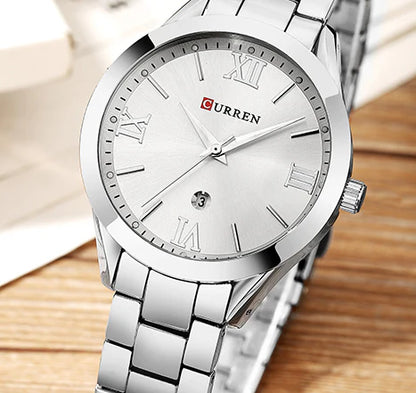 C-9007L Curren Silver Dial Silver Stainless Steel Analog Quartz Women's Watch.