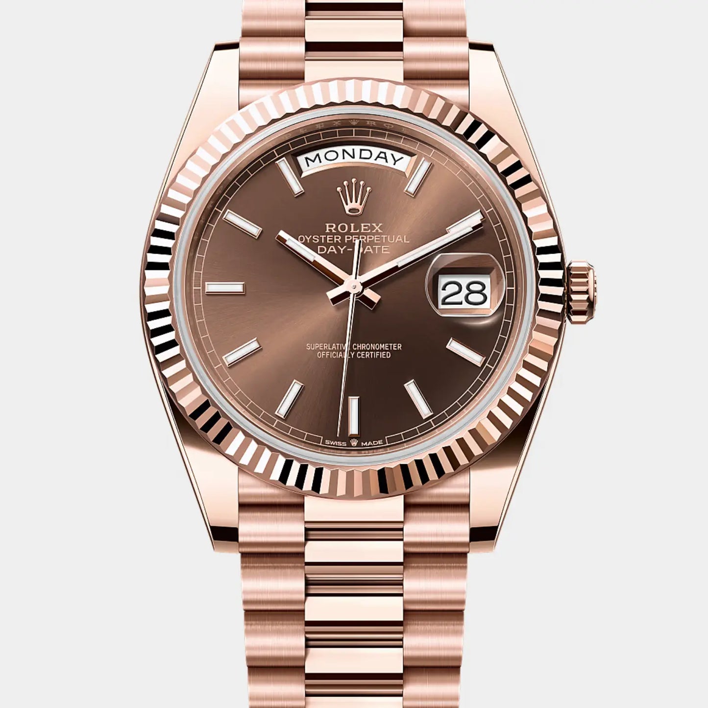 Rolex Day Date Rose Gold Chocolate Dial