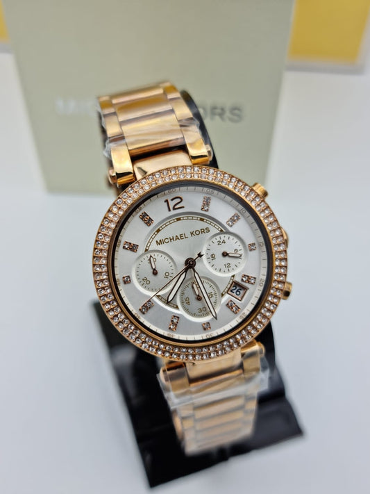 Michael Kors Women’s Quartz Stainless Steel Mother of pearl Dial 39mm Watch MK5491