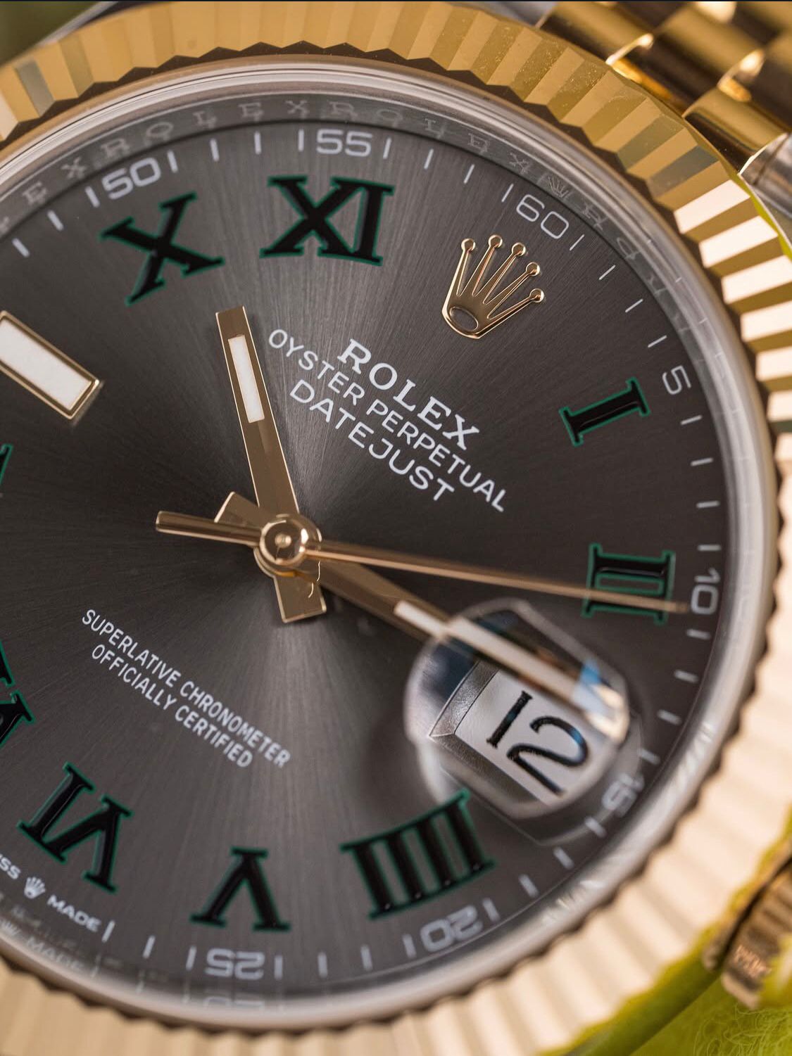 This is a Rolex Oyster Perpetual Datejust | Wimbledon dial with Roman numeral