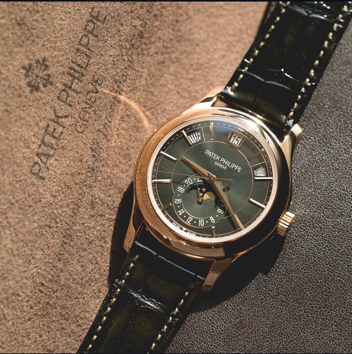 Patek Philippe Annual Calendar 18K Olive Green Dial