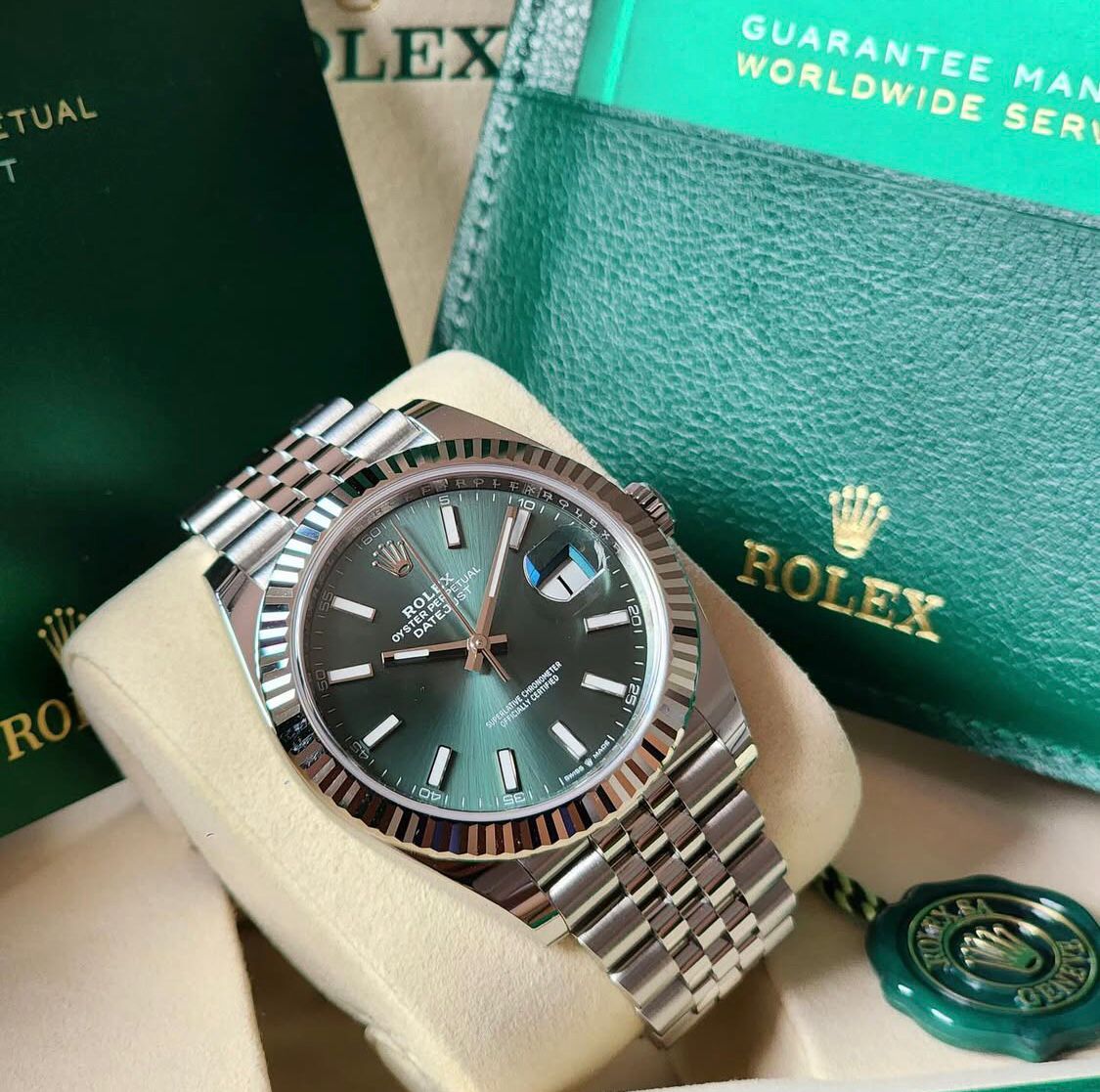 Rolex Oyster Perpetual Datejust 36mm “Mint Green Index Dial” Stainless Steel 126234