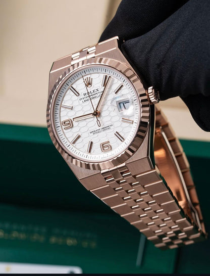 Rolex Land-Dweller 127235 | Rose Gold Flat Jubilee White Dial
