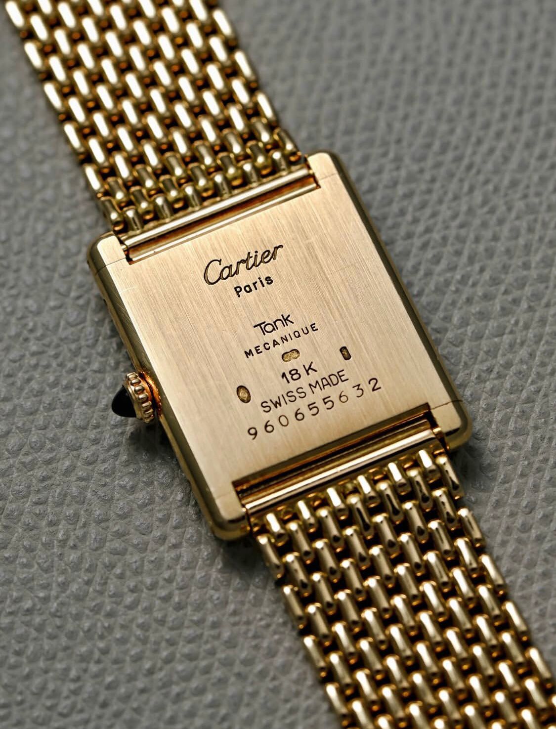 Cartier Tank Louis watch with an 18K yellow gold "Milanese" bracelet, available
