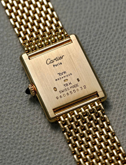 Cartier Tank Louis watch with an 18K yellow gold "Milanese" bracelet, available