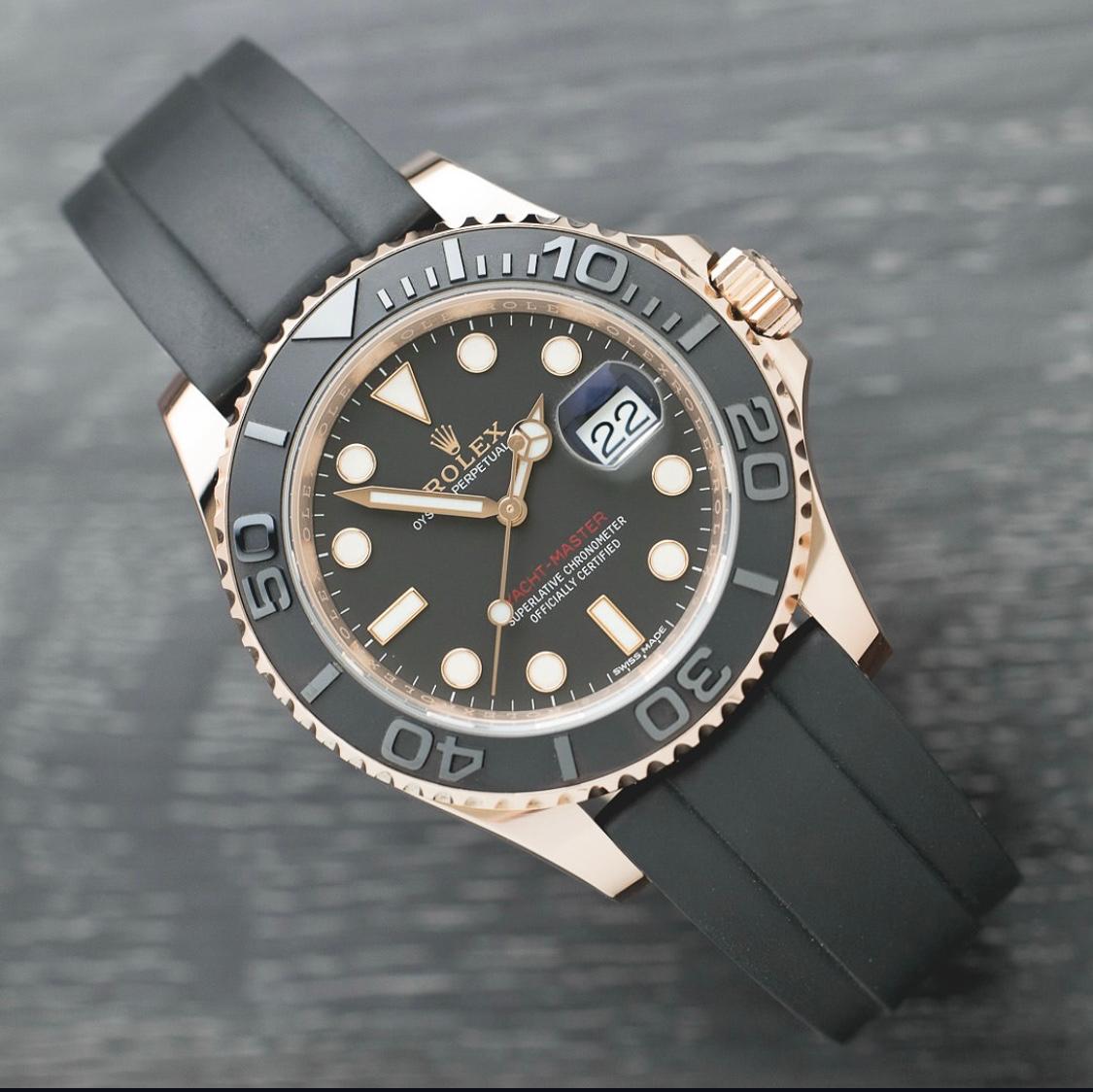 Rolex Yacht Master Rose Gold Oysterflex Watch