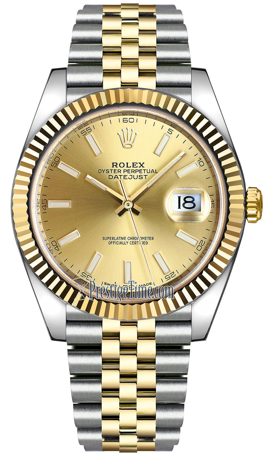 Rolex Watch | Double Tone Strap | Golden Dial