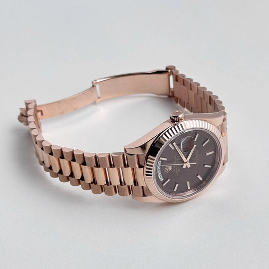 Rolex Day Date Rose Gold Chocolate Dial