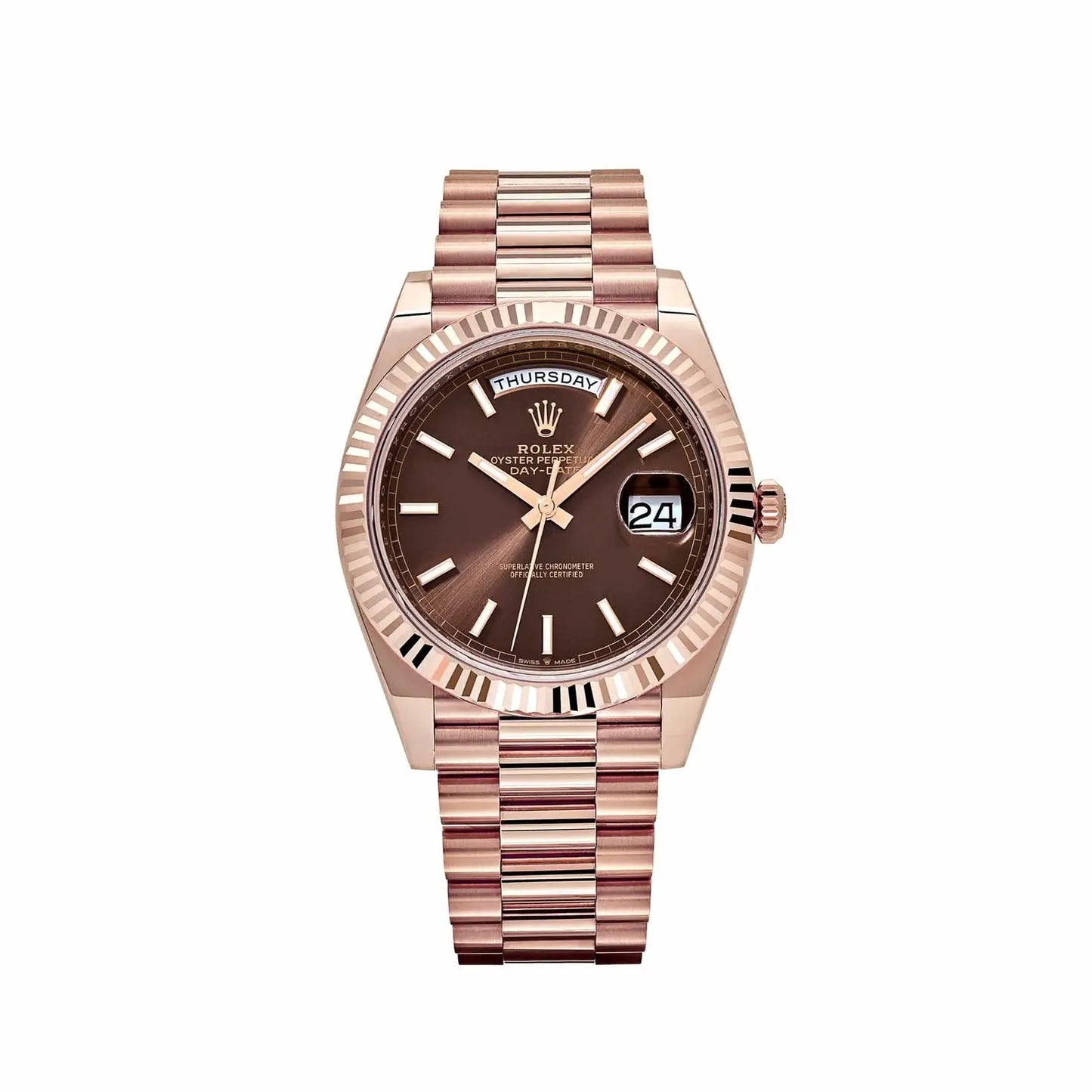 Rolex Day Date Rose Gold Chocolate Dial