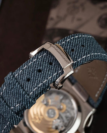 Patek Philippe Nautilus Flyback Chronograph White Gold Blue-Gray Dial 5980/60G