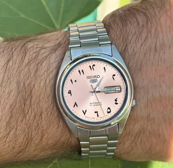 Vintage Seiko 5 Automatic 7009 Salmon Dial 17 Jewel Refurbished WristWatch