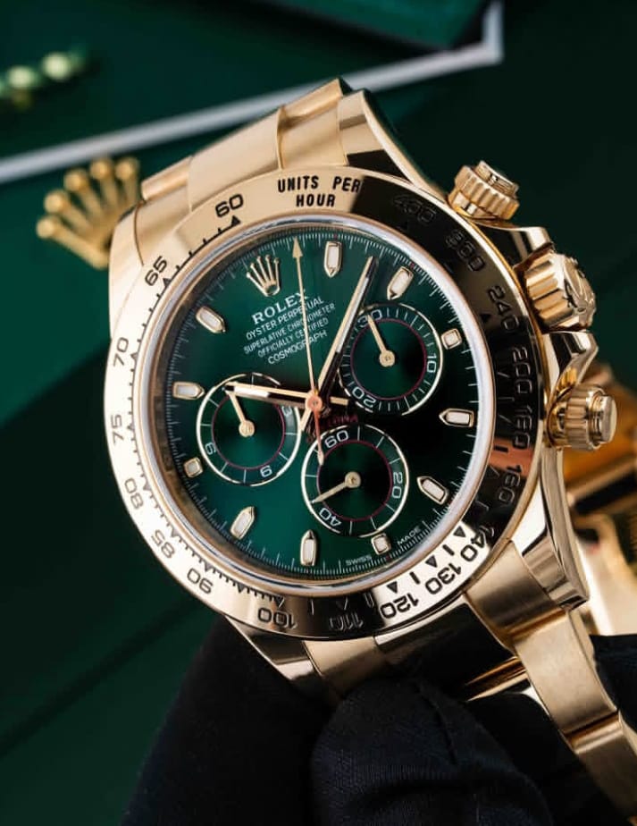 Rolex Cosmograph Daytona Green Dial 18K Yellow Gold Oyster Men's Watch