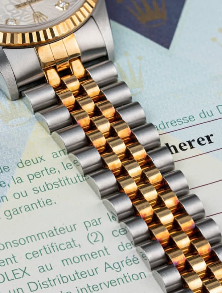 ROLEX Datejust 16233G Factory Diamond Dial Swiss Men Watch