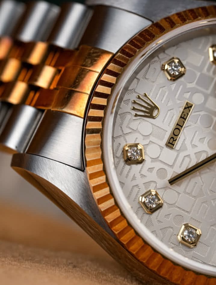 ROLEX Datejust 16233G Factory Diamond Dial Swiss Men Watch