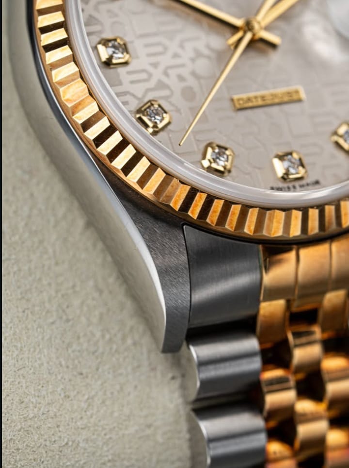 ROLEX Datejust 16233G Factory Diamond Dial Swiss Men Watch