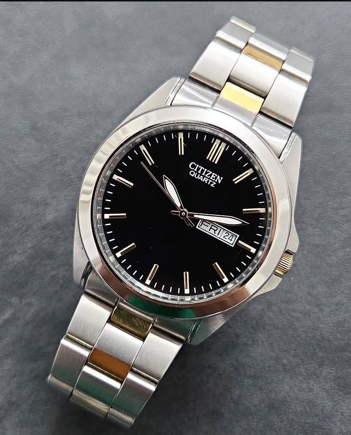 Citizen Men’s Quartz Two-Tone Bracelet Watch With Black Dial BF0584-56E