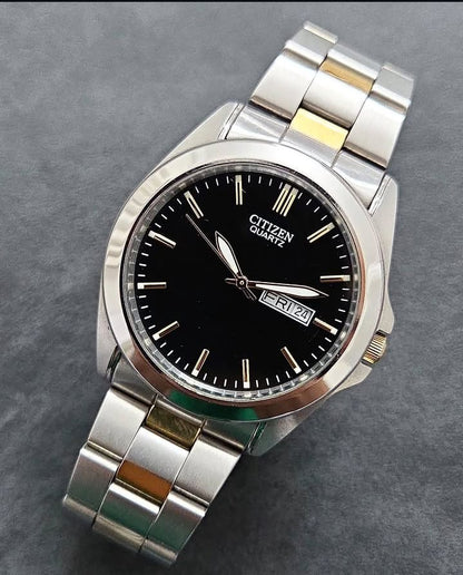 Citizen Men’s Quartz Two-Tone Bracelet Watch With Black Dial BF0584-56E