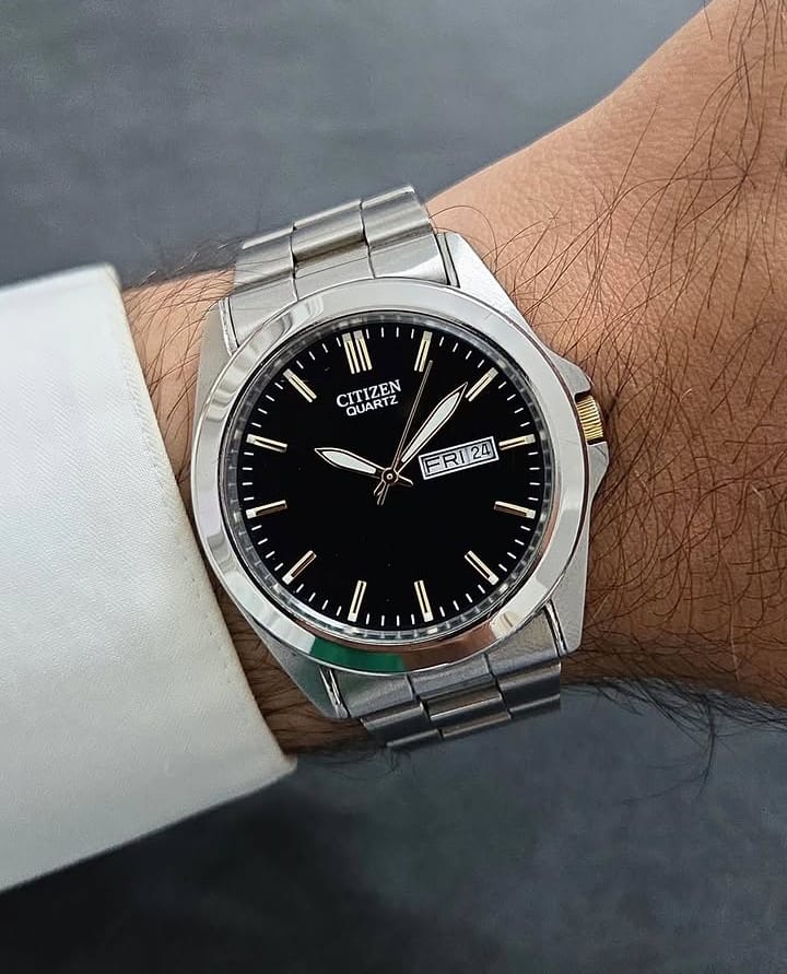 Citizen Men’s Quartz Two-Tone Bracelet Watch With Black Dial BF0584-56E