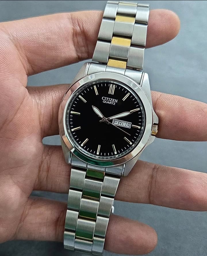 Citizen Men’s Quartz Two-Tone Bracelet Watch With Black Dial BF0584-56E