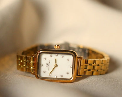 Quadro Lumine Bezel 5-Link Melrose - Rose Gold / Gold 20x26mm Daniel wellington