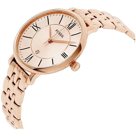 Fossil Jacqueline Rose-Tone Stainless Steel Watch for Women- ES3435