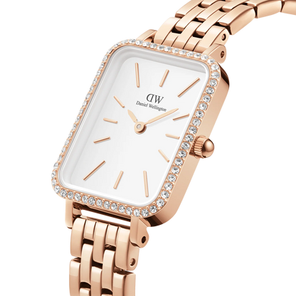 Quadro Lumine Bezel 5-Link Melrose - Rose Gold / Gold 20x26mm Daniel wellington