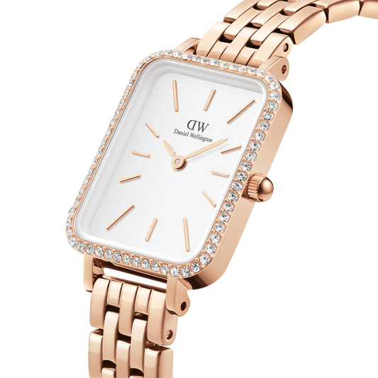 Quadro Lumine Bezel 5-Link Melrose - Rose Gold / Gold 20x26mm Daniel wellington