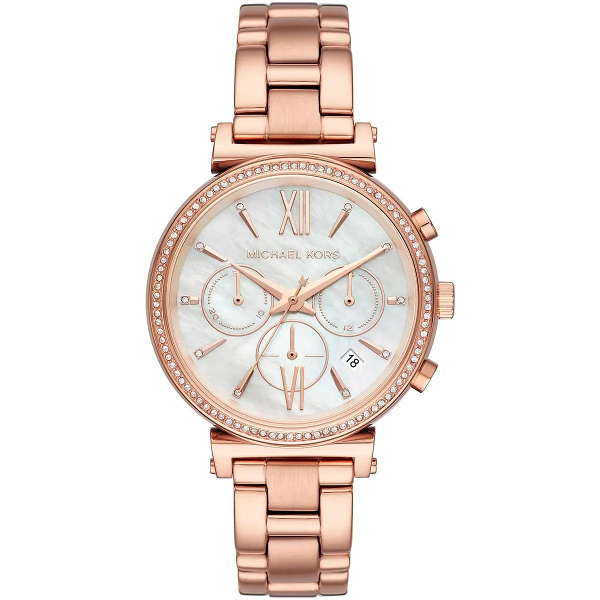 Michael Kors Sofie Chronograph women's watch, rose-gold tone stainless steel