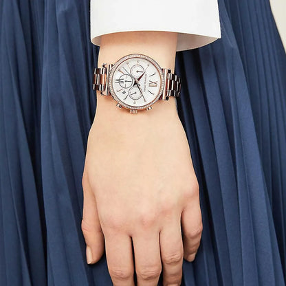 Michael Kors Sofie Chronograph women's watch, rose-gold tone stainless steel