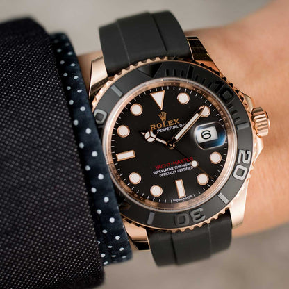 Rolex Yacht Master Rose Gold Oysterflex Watch